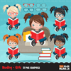 School Education Clipart Bundle. Students, graduates, teachers, distant learning and school elements graphics, boys girls