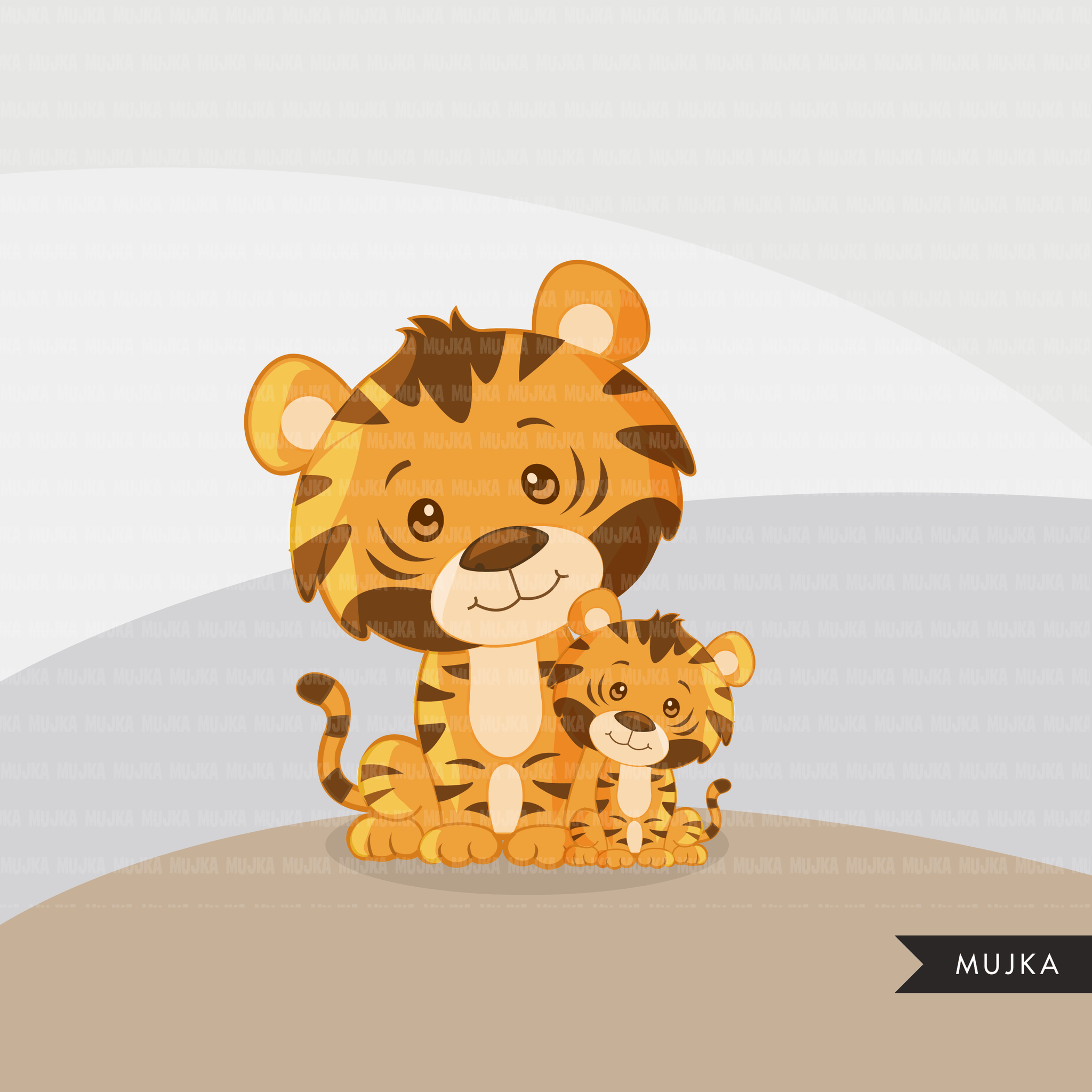 Paquete de imágenes prediseñadas de Safari. Colección de animales de safari, personajes y gráficos de safari, leones, jirafas, hipopótamos, cebras y gráficos de monos.