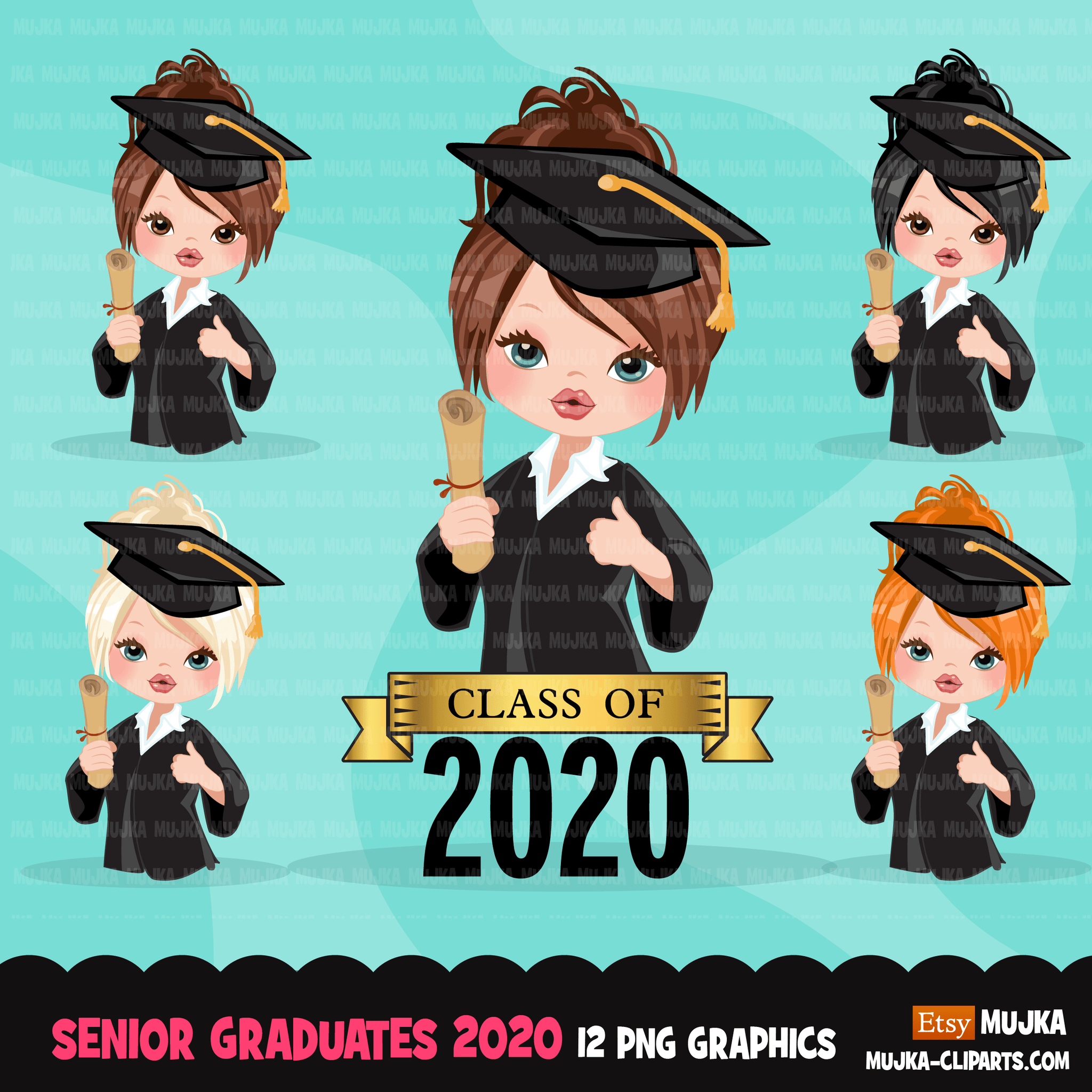 School Education Clipart Bundle. Students, graduates, teachers, distant learning and school elements graphics, boys girls