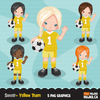 Soccer Clipart Bundle, playing soccer ball, sports, birthday party, boys & girls team jersey, clip art commercial use PNG graphics