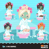 Spa Clipart Bundle. Spa birthday Party Graphics for girls, manicure, bath, nail polish, shower