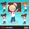 School Education Clipart Bundle. Students, graduates, teachers, distant learning and school elements graphics, boys girls