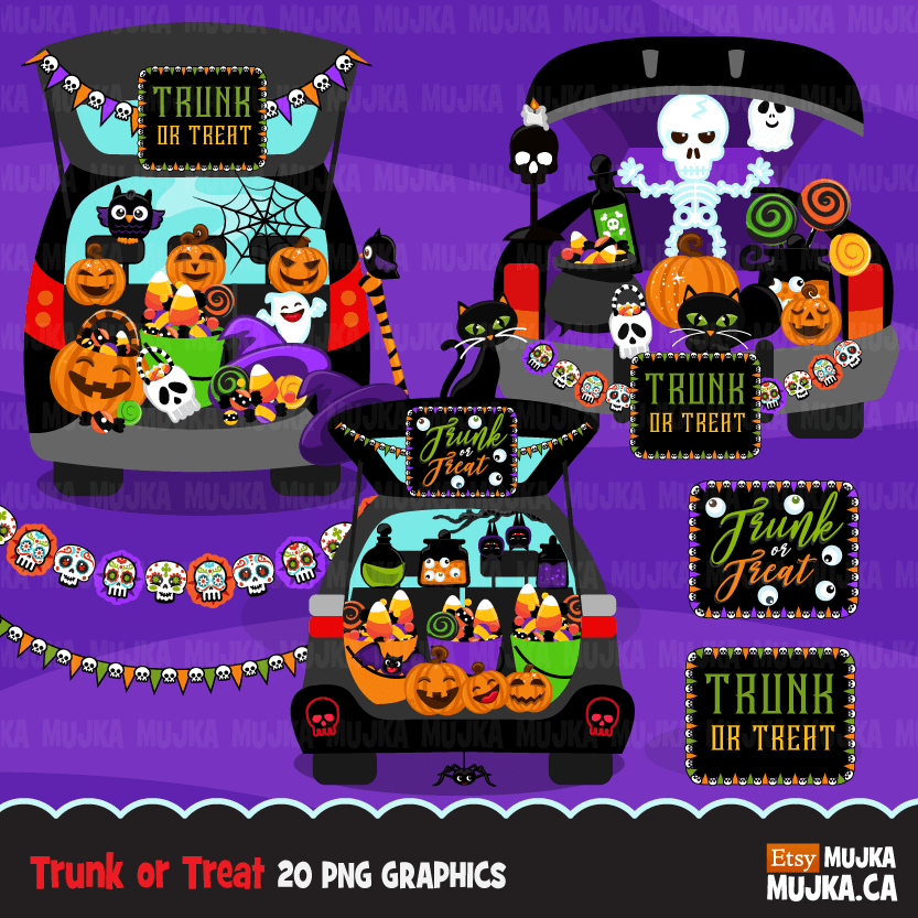 Halloween Clipart Bundle, Pumpkins, witches, Halloween baby, Halloween party boys & girls clip art commercial use PNG graphics