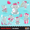 Valentine clipart Design Bundle V2, Cute celebration graphics, boys and girls, animals