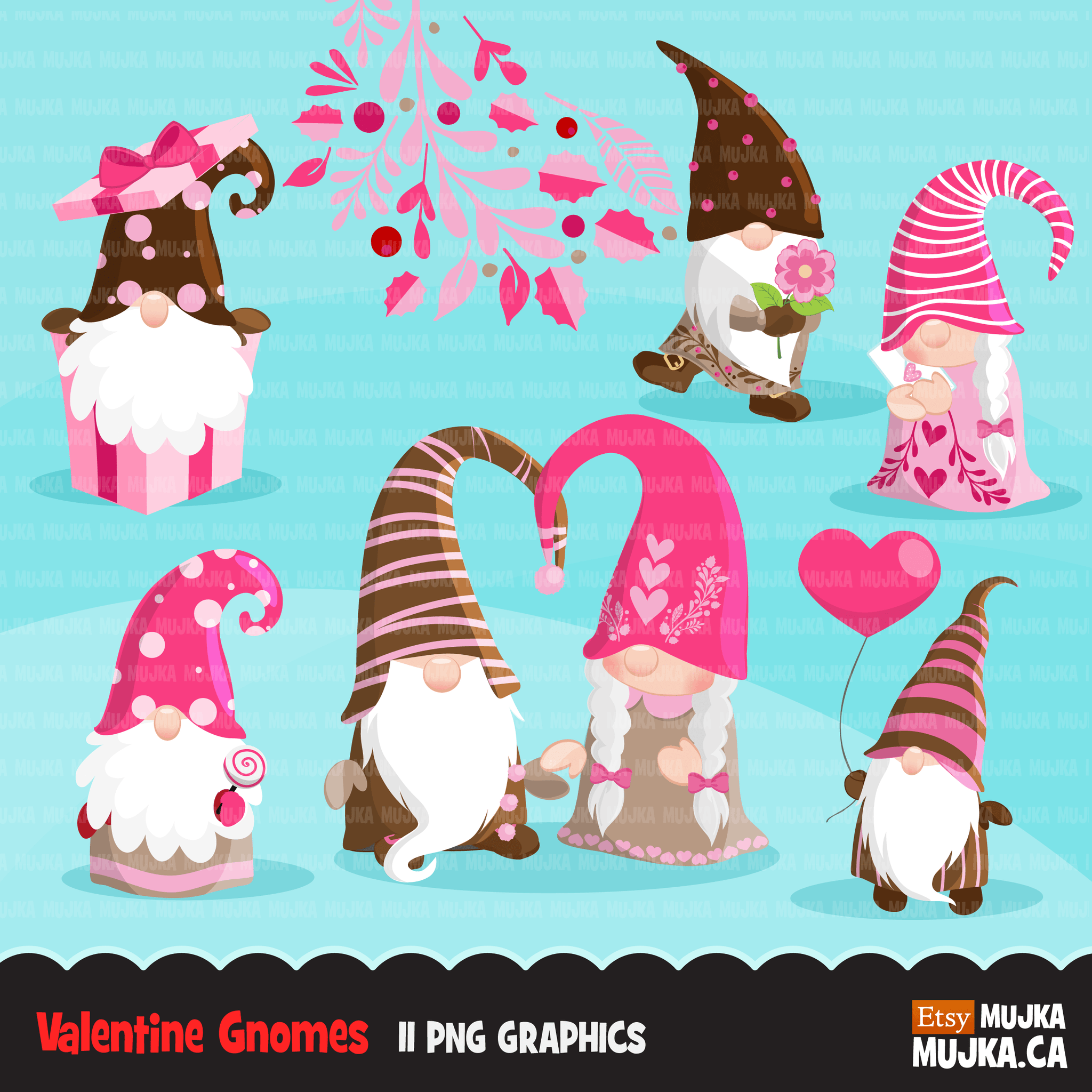 Gnomes Clipart Bundle, Easter, St Patrick's Day, School, Valentines, birthday, Halloween, Christmas, commercial use PNG clip art