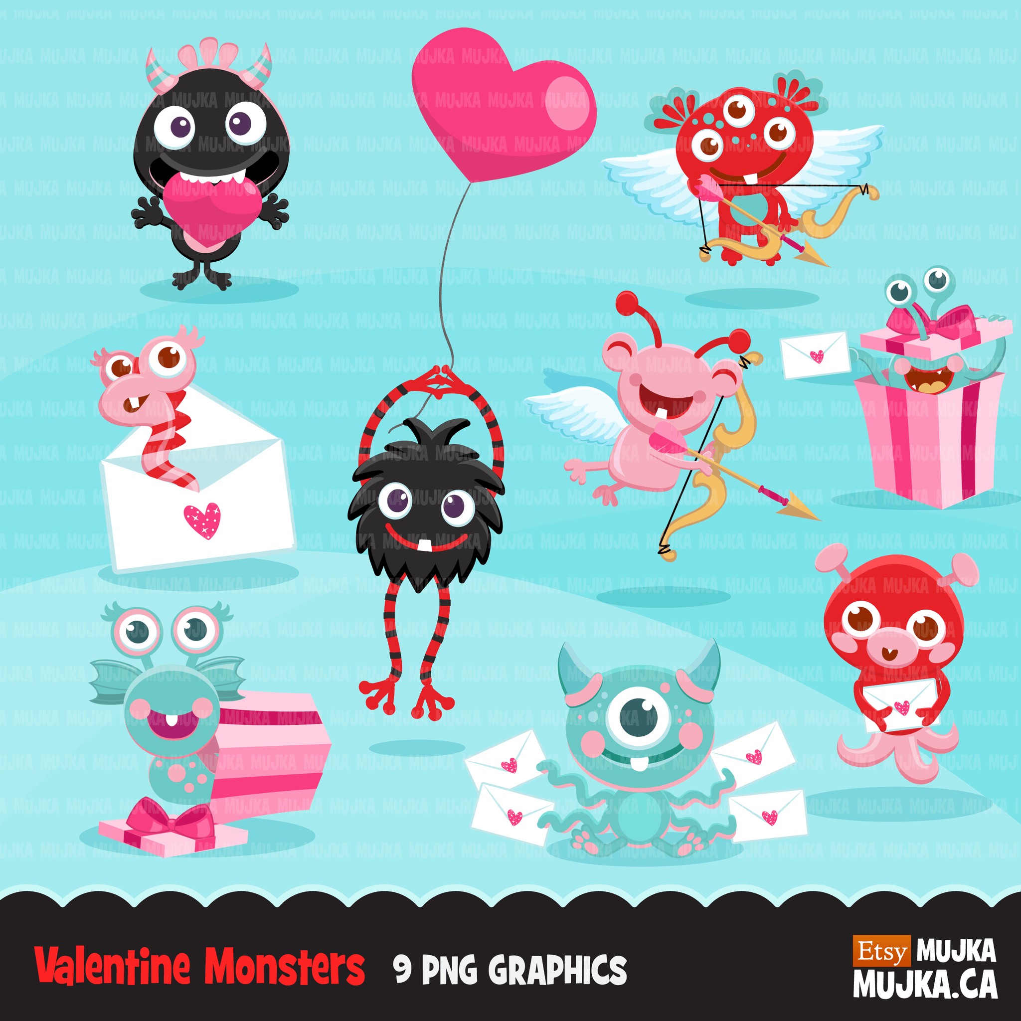 Valentine clipart Design Bundle V1, Cute celebration graphics, boys and girls, animals