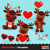 Valentine clipart Design Bundle V1, Cute celebration graphics, boys and girls, animals