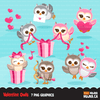 Valentine clipart Design Bundle V1, Cute celebration graphics, boys and girls, animals
