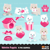 Valentine clipart Design Bundle V1, Cute celebration graphics, boys and girls, animals