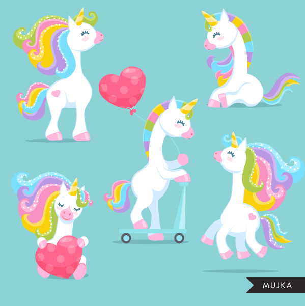 Valentine clipart Design Bundle V1, Cute celebration graphics, boys and girls, animals