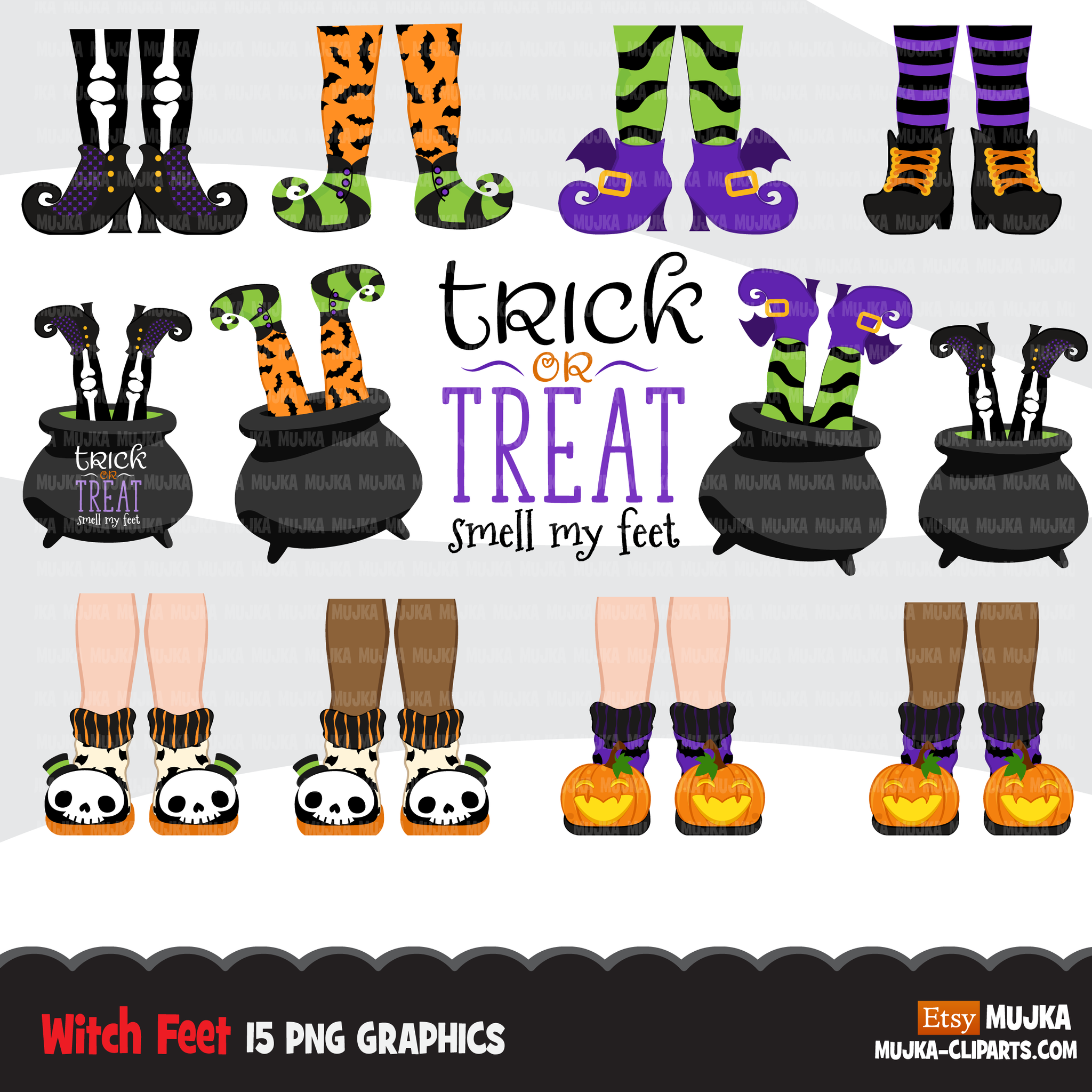 Halloween Clipart Bundle, Pumpkins, witches, Halloween baby, Halloween party boys & girls clip art commercial use PNG graphics