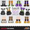 Halloween Clipart Bundle, Pumpkins, witches, Halloween baby, Halloween party boys & girls clip art commercial use PNG graphics