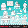 School Education Clipart Bundle. Students, graduates, teachers, distant learning and school elements graphics, boys girls