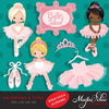 Ballerina Clipart Bundle, Cute ballerinas and ballet sets, dance graphics, Girls