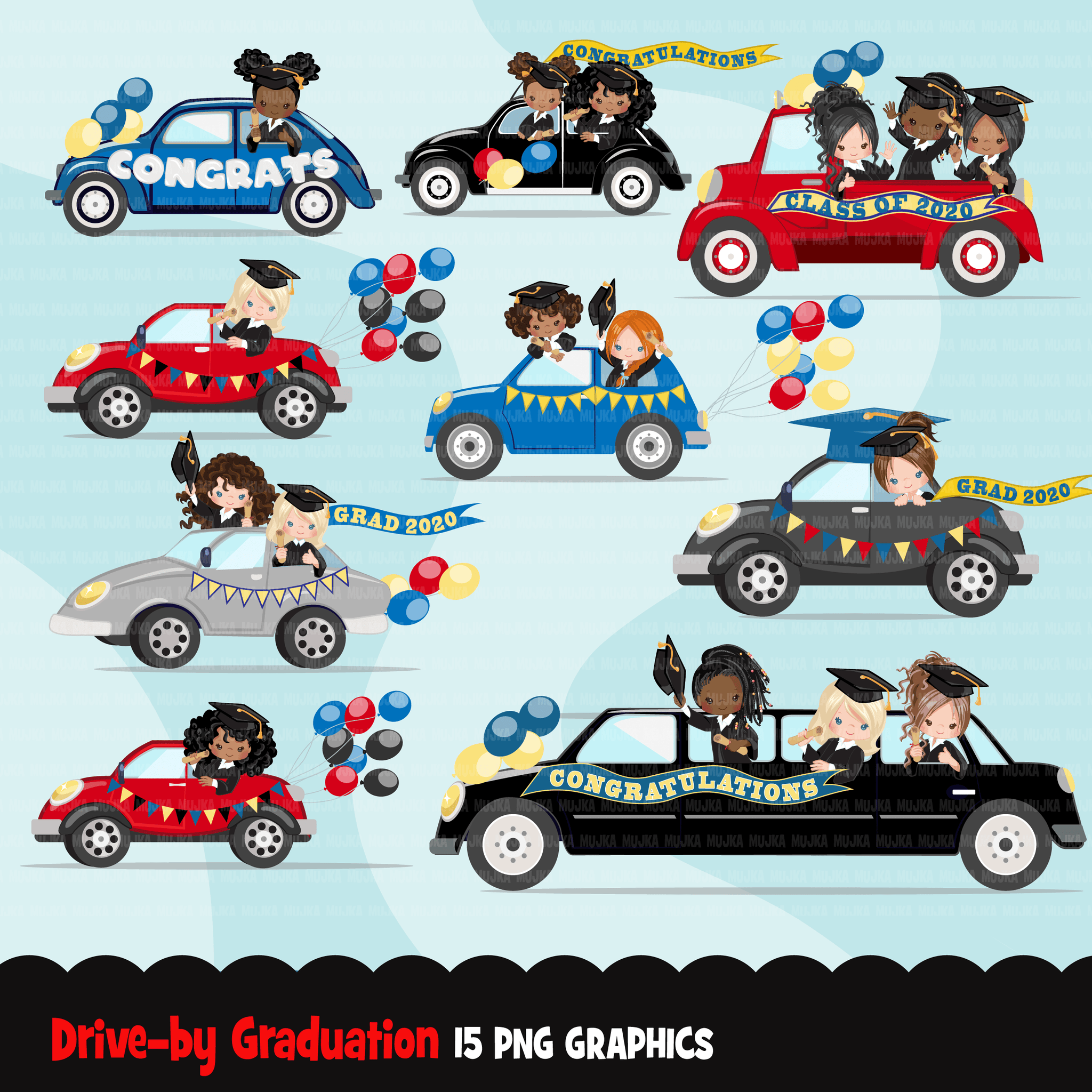 School Education Clipart Bundle. Students, graduates, teachers, distant learning and school elements graphics, boys girls