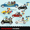 School Education Clipart Bundle. Students, graduates, teachers, distant learning and school elements graphics, boys girls
