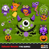 Halloween Clipart Bundle, Pumpkins, witches, Halloween baby, Halloween party boys & girls clip art commercial use PNG graphics