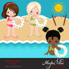 Beach Fun Clipart for Girls, summer