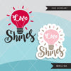Valentine Clipart. Valentine's Day Word Art. LOVE SHINES