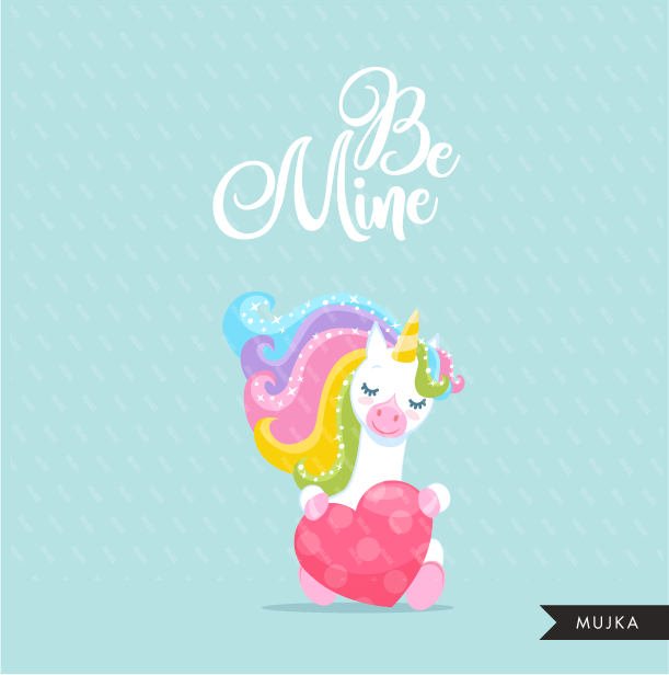 Valentine Unicorn Clipart