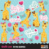 Valentines Day Baby Giraffe Clipart