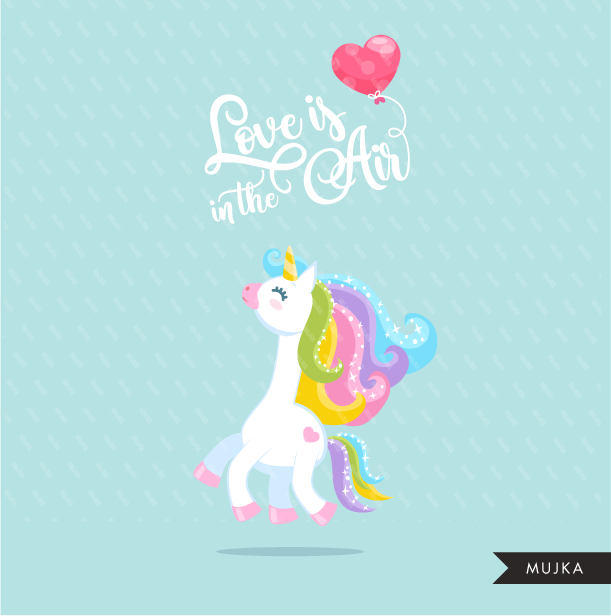 Valentine Unicorn Clipart