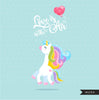 Valentine Unicorn Clipart