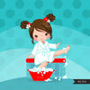 Spa party girl clipart graphics