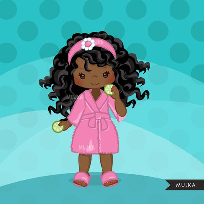 Spa party girl clipart graphics