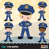 Cops, boy police officer clipart