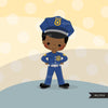Cops, boy police officer clipart