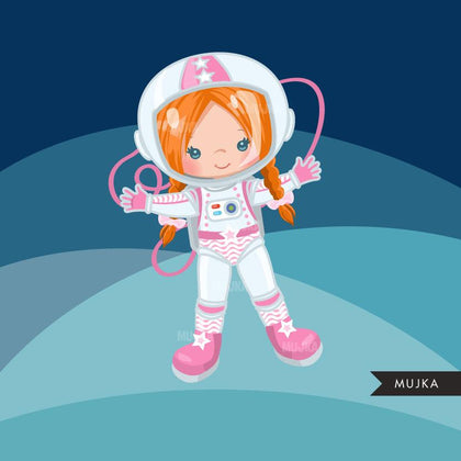 Girl Astronaut Clipart