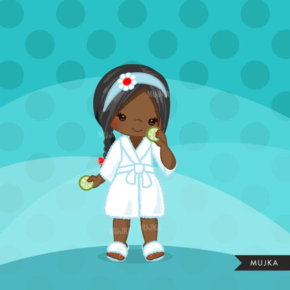 Spa party girl clipart graphics