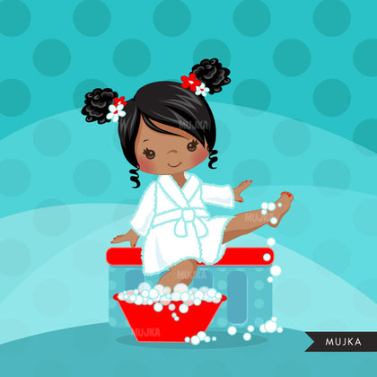 Spa party girl clipart graphics
