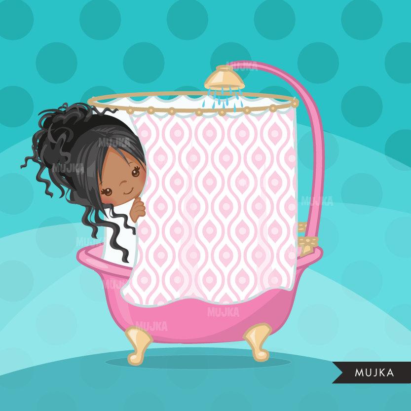 Shower party girl clipart graphics