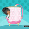 Shower party girl clipart graphics