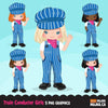 Train conductor clipart, girls