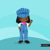 Train conductor clipart, girls
