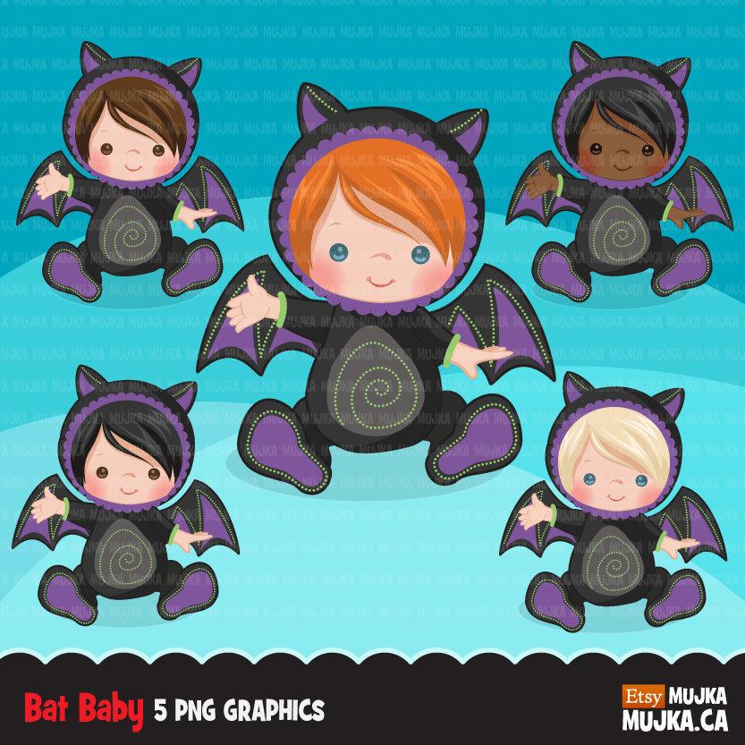 Imágenes prediseñadas de murciélago bebé, disfraz de Halloween