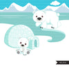 Arctic animals clipart. Winter animals