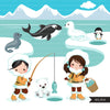 Arctic animals clipart. Winter animals