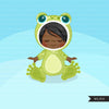 Baby frog clipart, halloween costume