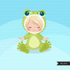 Baby frog clipart, halloween costume