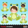 Baby frog clipart, halloween costume