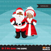 Black Mr and Mrs. Santa clipart, Navidad