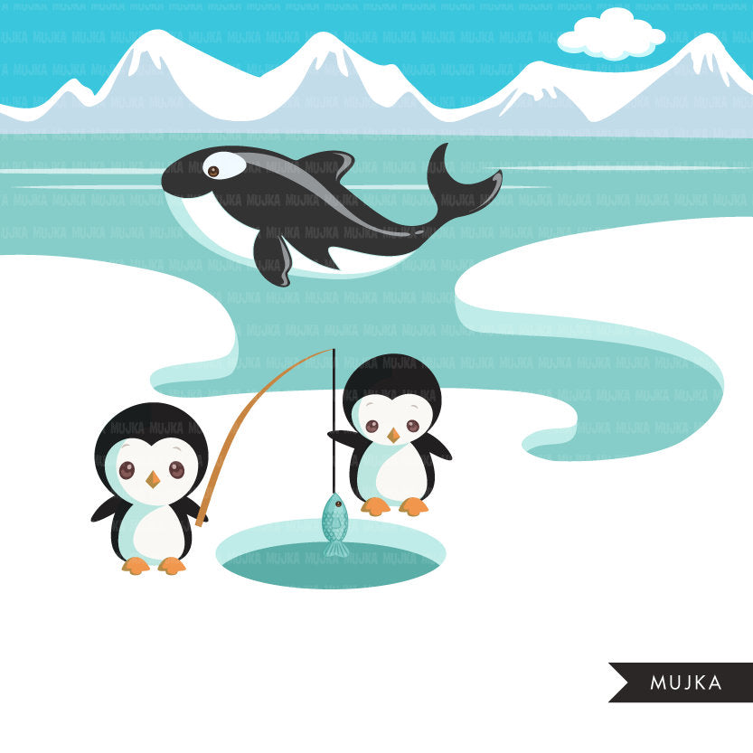 Arctic animals clipart. Winter animals