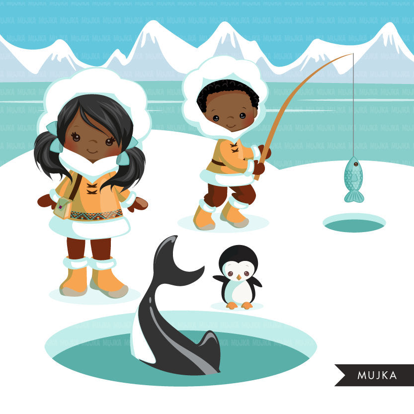Arctic animals clipart. Winter animals