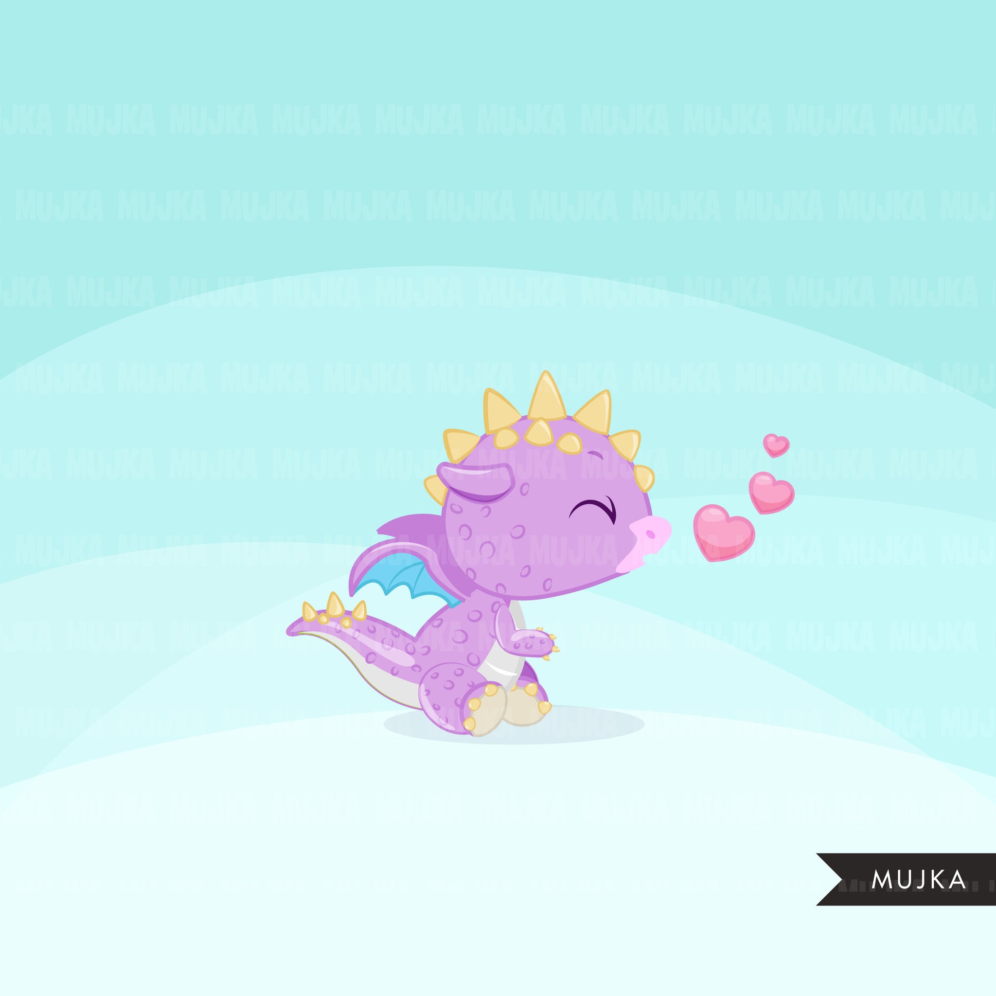 Valentine's Day Baby Dragon clipart