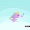 Valentine's Day Baby Dragon clipart