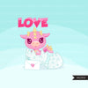 Valentine's Day Baby Dragon clipart